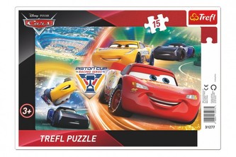 Puzzle deskové Cars/Boj o vítězství 33x23cm 15 dílků