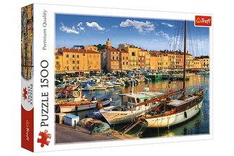 Puzzle Starý přístav v Saint Tropez 1500 dílků 85x58cm v krabici 40x27x6cm