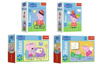 Minipuzzle miniMaxi 20 dílků Zábava s Peppou Pig/Peppa pig  11x8x4cm