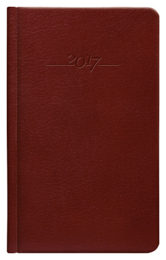Taschenkalender Leder braun 2017