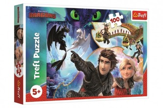Puzzle Jak vycvičit draka 100 dílků 41x27,5cm v krabici 29x19x4cm