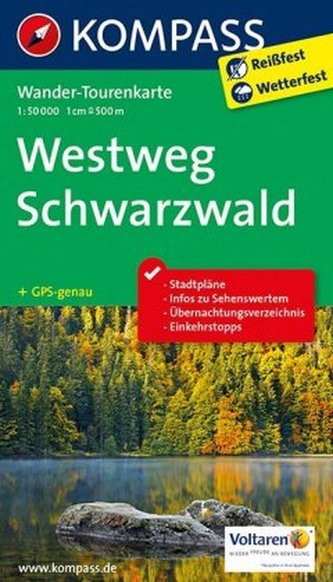 Kompass Wander-Tourenkarte Westweg Schwarzwald