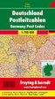 Freytag & Berndt Poster Deutschland, Postleitzahlen, mit Metallstäben. Germany, Post Codes