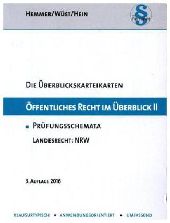Öffentliches Recht im Überblick, Landesrecht NRW, Karteikarten. Tl.2