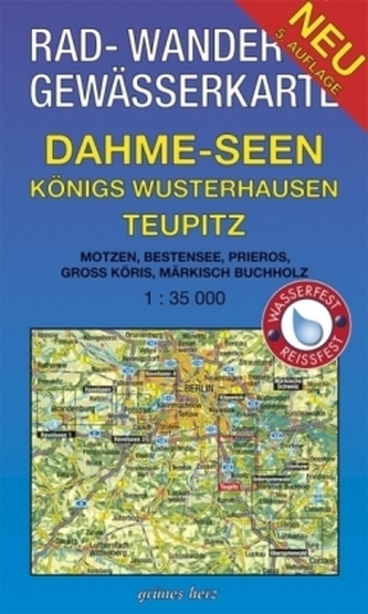 Rad-, Wander- & Gewässerkarte Dahme-Seen: Königs Wusterhausen, Teupitz