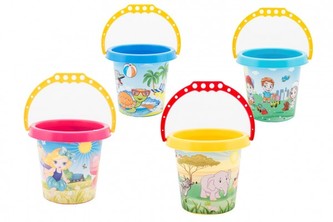 Vedierko na piesok plast 15x13cm 4 farby 12m+