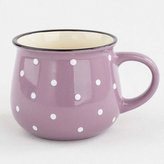 Veľký keramický hrnček s bodkami - fialový 770 ml