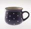 Veľký keramický hrnček s bodkami - modrý 770 ml