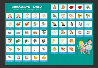 Pexeso Vymenované slová M + P