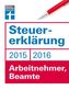 Steuererklärung 2015/2016 - Arbeitnehmer, Beamte