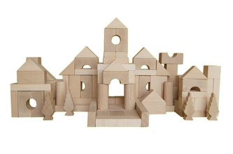 EkoToys Dřevěné kostky přírodní 100 ks