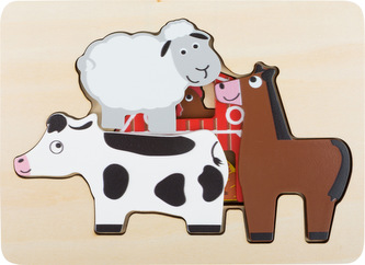 Small Foot Dřevěná vkládačka farmářská zvířátka