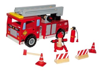 Small Foot Dřevěné hasičské auto s příslušenstvím