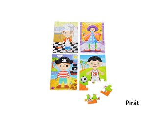 Dřevěné puzzle pro kluky 4x12 ks