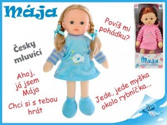 Mrkací panenka Mája 42cm mluvící růžová