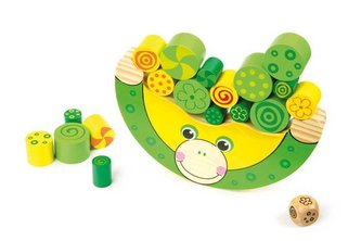 Small Foot Drevená motorická hra balansujúca žaba