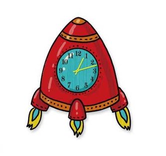 RoboTime 3D puzzle hodiny se strojkem raketa