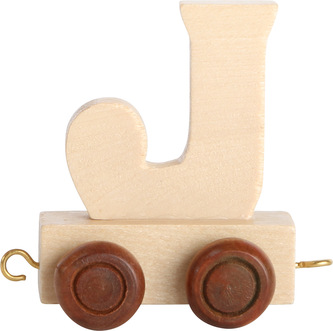 Drevený vláčik vláčikodráhy abeceda písmeno J