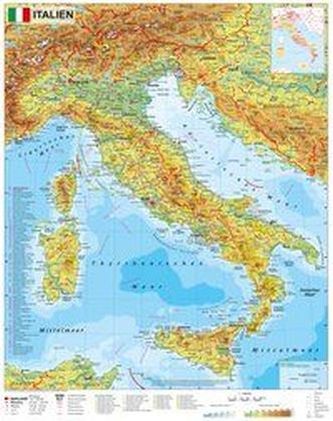 Stiefel Wandkarte Kleinformat Italien physisch