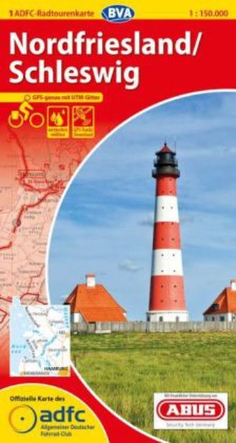 ADFC-Radtourenkarte Nordfriesland / Schleswig 1:150.000, reiß- und wetterfest, GPS-Tracks Download und Online-Begleitheft