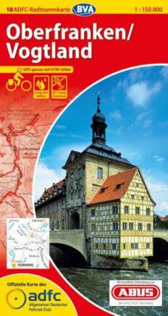 ADFC-Radtourenkarte Oberfranken / Vogtland 1:150.000, reiß- und wetterfest, GPS-Tracks Download und Online-Begleitheft