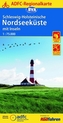 ADFC-Regionalkarte Schleswig-Holsteinische Nordseeküste mit Inseln mit Tagestouren-Vorschlägen, 1:75.000, reiß- und wetterfest,