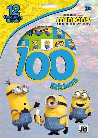 Mimoni 2 - 100 samolepek s omalovánkovými listy