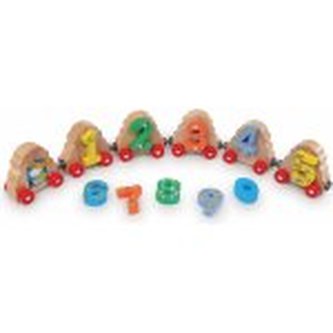 HJ Toys Dřevěný magnetický vláček čísla k vláčkodráze