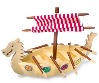 Small Foot Dřevěná vikingská loď