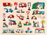 Small Foot Dřevěné vkládací puzzle velké město