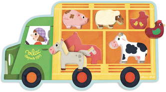 Vilac Dřevěná vkládačka Farmářský vůz