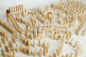 EkoToys Dřevěné domino přírodní 830ks