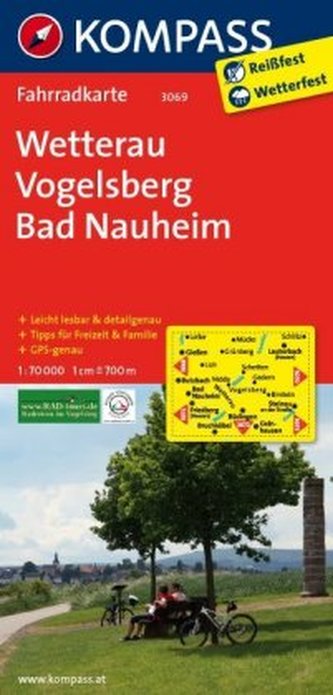 Kompass Fahrradkarte Wetterau,Vogelsberg, Bad Nauheim