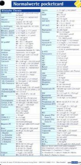 Normalwerte pocketcard, 1 Karte