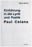 Einführung in die Lyrik und Poetik Paul Celans