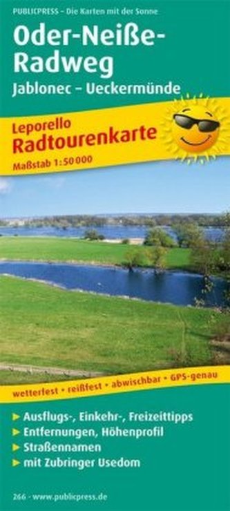 PublicPress Leporello Radwanderkarte Oder-Neiße-Radweg, Jablonec - Ueckermünde