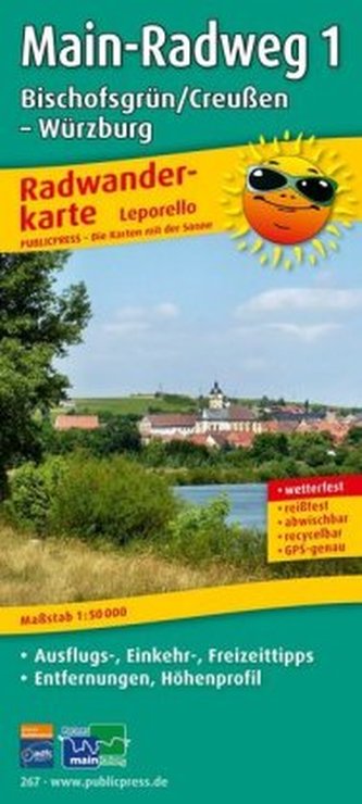PublicPress Radwanderkarte Main-Radweg, 25 Teilktn.. Tl.1