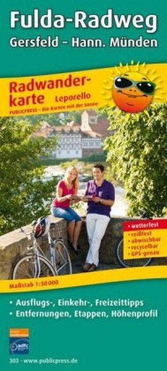 PublicPress Radwanderkarte Fulda-Radweg, Gersfeld - Hann. Münden