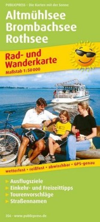 PublicPress Rad- und Wanderkarte Altmühlsee - Brombachsee - Rothsee