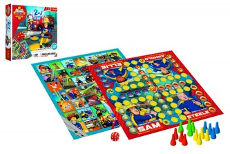 Súbor hier 2v1 Človeče, nehnevaj sa, Hady a rebríky Požiarnik Sam v krabici 24x24x5,5cm