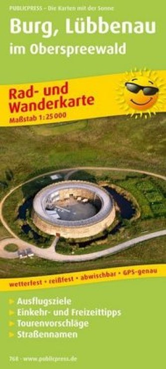 PublicPress Rad- und Wanderkarte Burg, Lübbenau im Oberspreewald