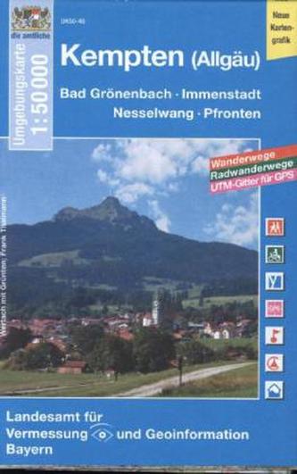 Topographische Karte Bayern Kempten (Allgäu)