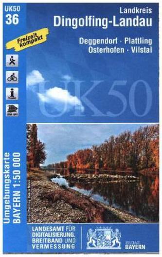 Topographische Karte Bayern Landkreis Dingolfing-Landau