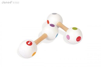 Drevené rumbagule pre deti Confetti Maracas Janod 1 ks od 1 roka