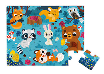 Detské puzzle senzorické Lesné zvieratá Janod s dotykovými prvkami 20 ks od 2 rokov