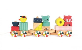 Dřevěný vlak Baby Forest Janod od 1 roku