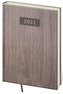 Diář 2021: Wood tmavě hnědá, A5 denní, 145x205