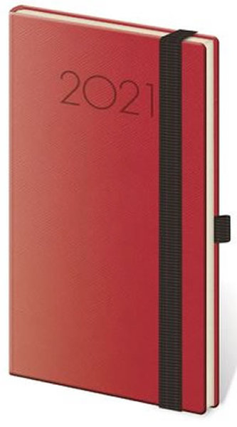 Diář 2021: New Praga červená, kapesní týdenní, 80x150