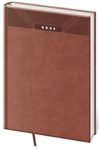 Diář 2021: Print anglická červená, A5 denní, 145x205