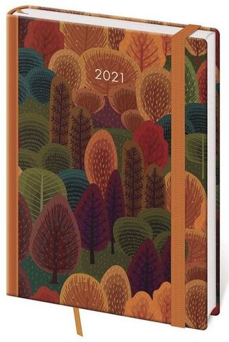 Diář 2021: Vario Trees, A5 denní, 145x205, s gumičkou